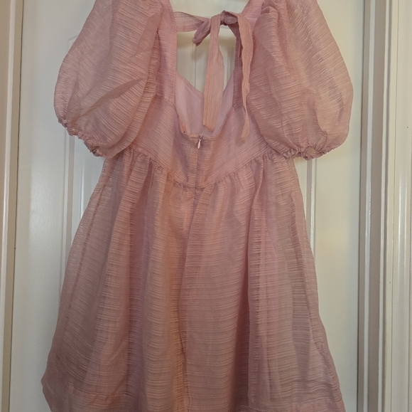 BHLDN Pink Puff Sleeve Dress NWOT - Picture 3 of 4